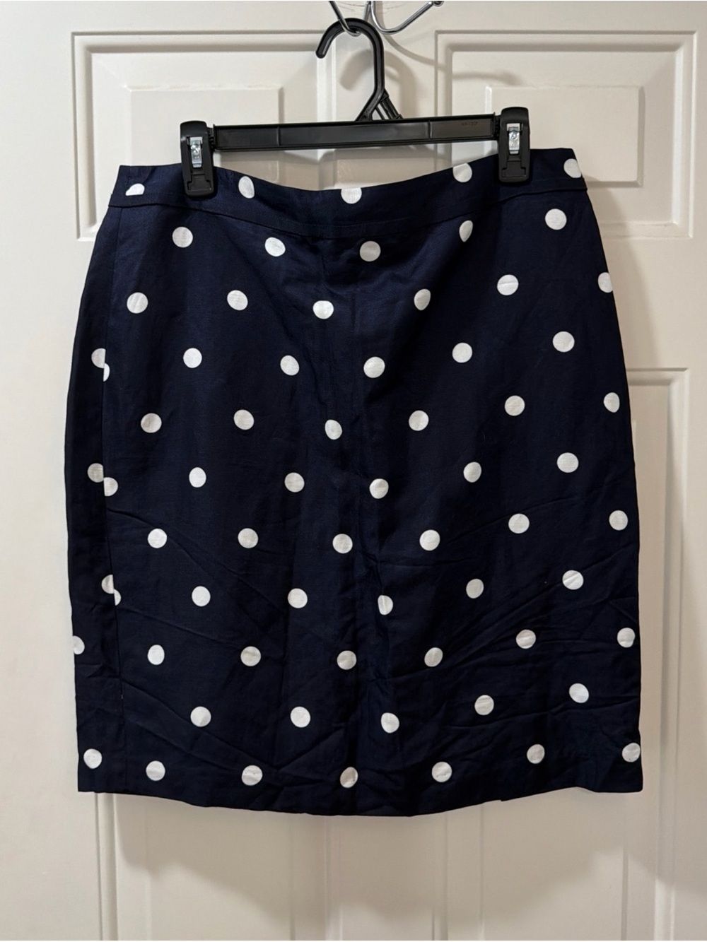 Banana Republic Women’s Navy Blue White Linen Polka Dot Linen Skirt Size 12
